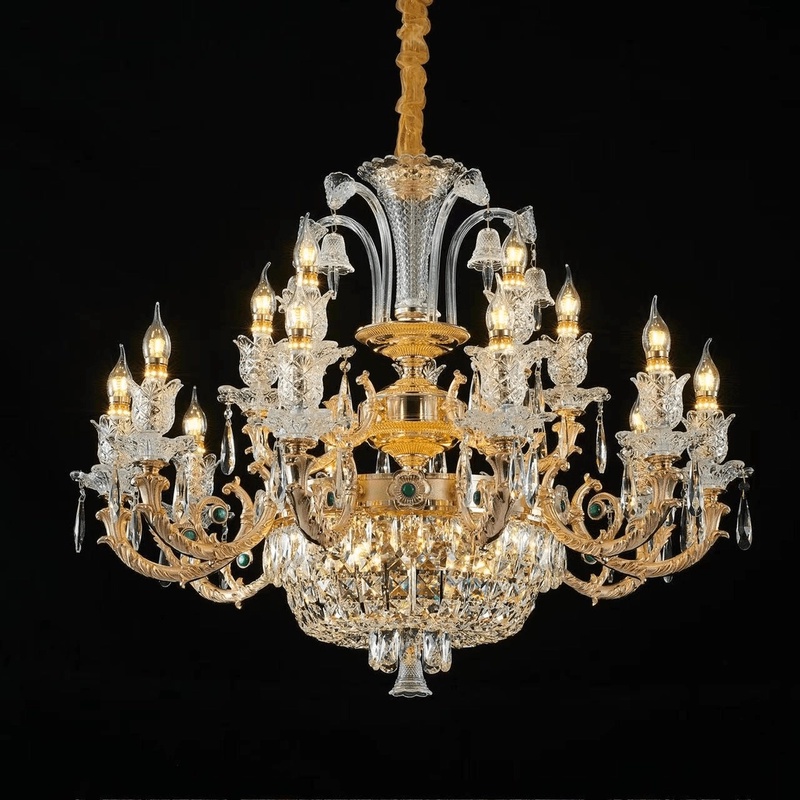 豪华美式轻奢现代简欧法式风客厅餐厅卧室别墅复试楼家用水晶吊灯