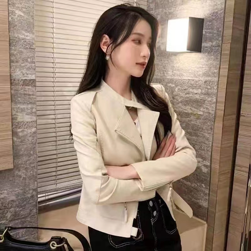2024皮衣外套修身机车款小个子外套