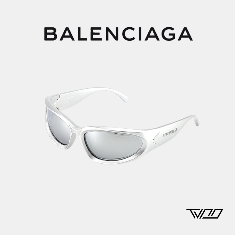 未使用 Balenciaga/巴黎世家 黑色银色异形墨镜 比伯同款