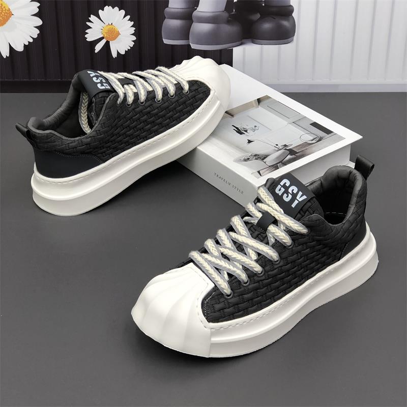 2023春秋新款潮牌面透气贝壳头滑板鞋男潮流百搭时尚休闲运动鞋