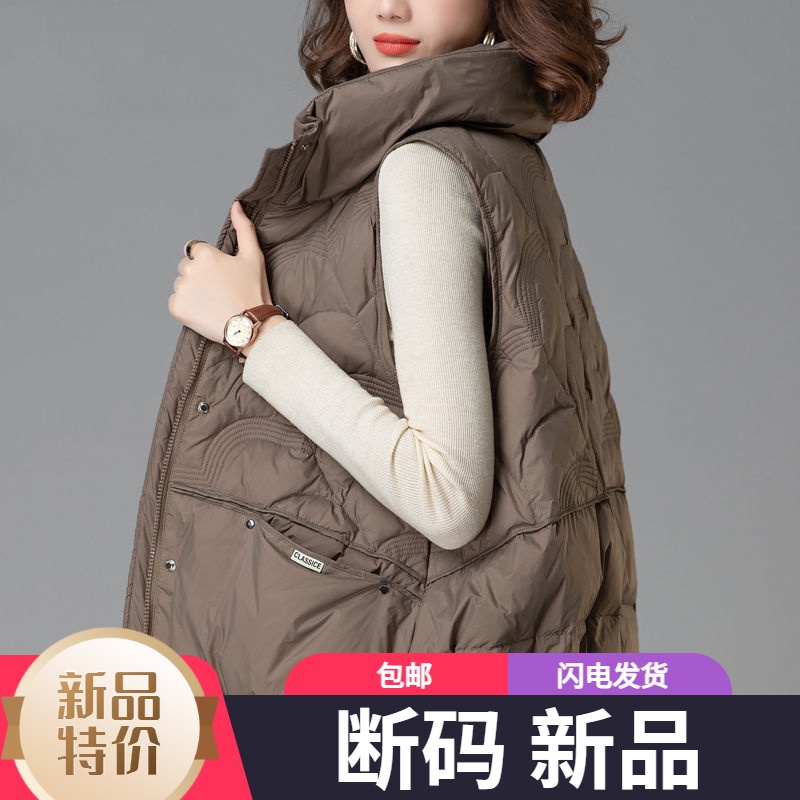 艾菜羽绒服新款爆款正品休闲立领羽绒马甲女士年户外运动冬款