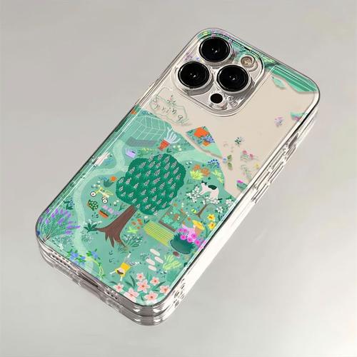 春风有信风景iphone15苹果卡通手机壳14promax软胶13pro透明