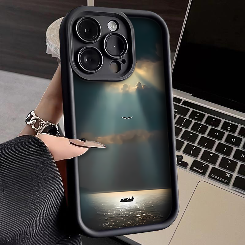 海面黎明曙光苹果14/13手机壳iPhone15promax新款11/12全包XS防摔