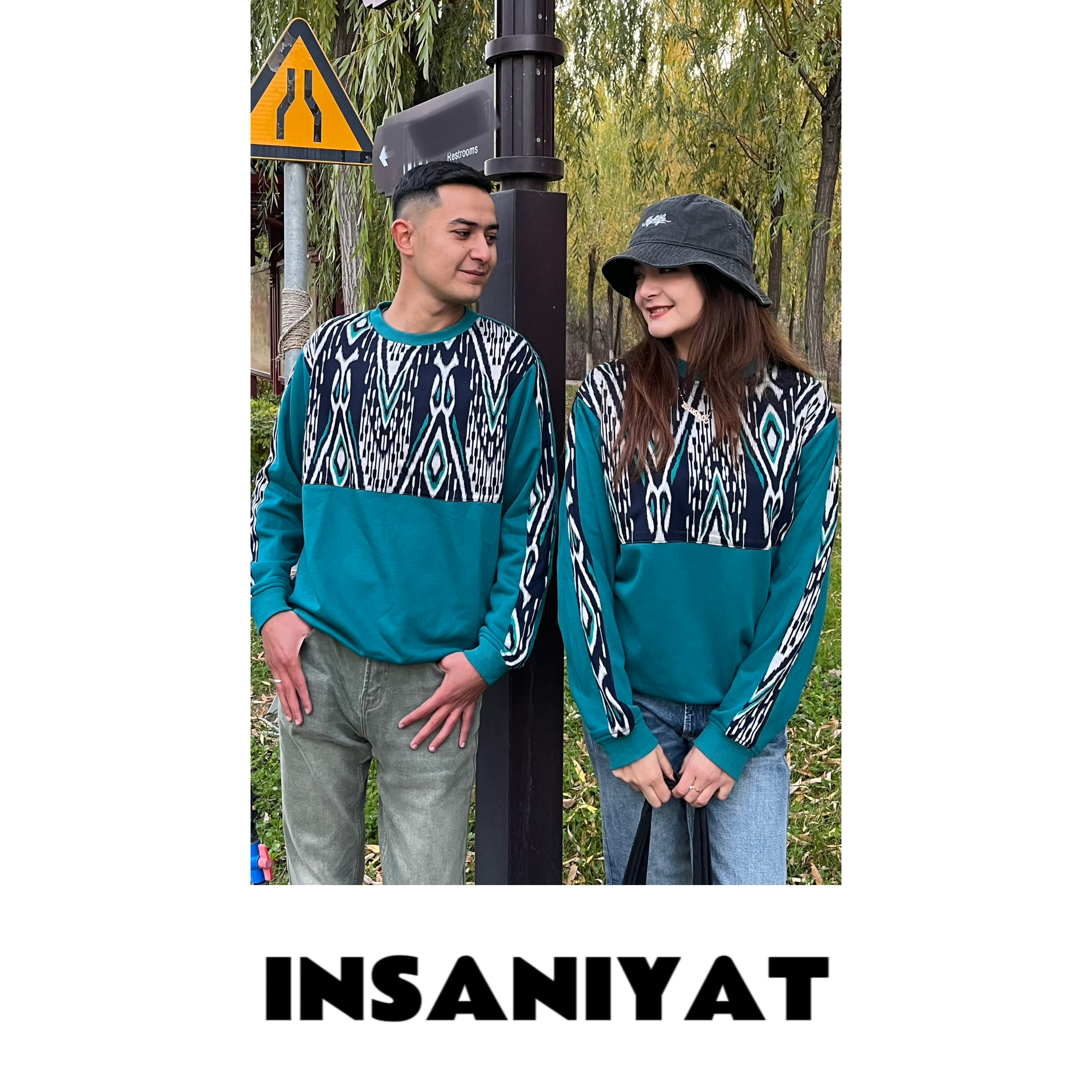 INNSANIYET/瑛沙昵雅民族风艾特莱斯秋冬长袖圆领休闲情侣卫衣