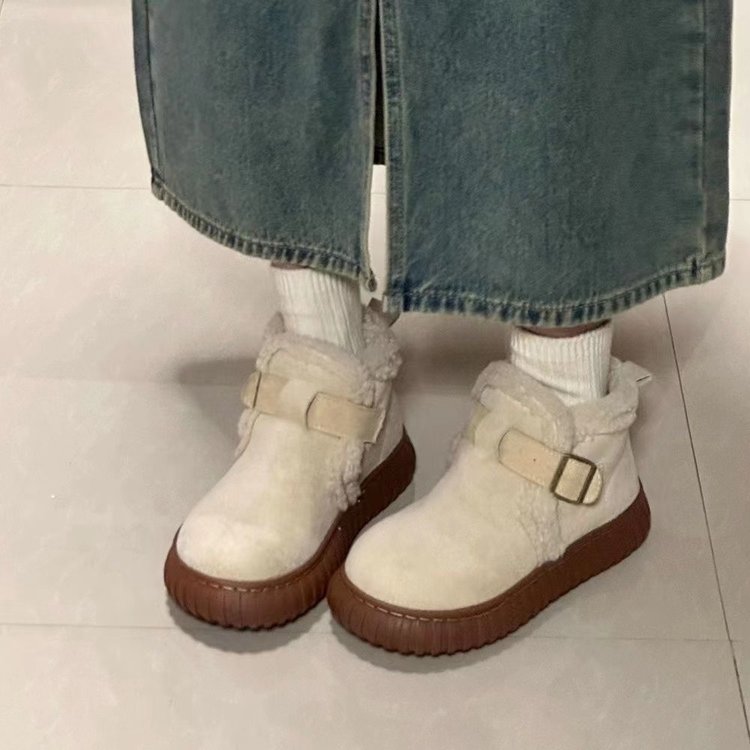 红蜻蜓牌雪地靴女2023冬季新款加绒加厚鞋子厚底勃肯棉鞋女雪地棉