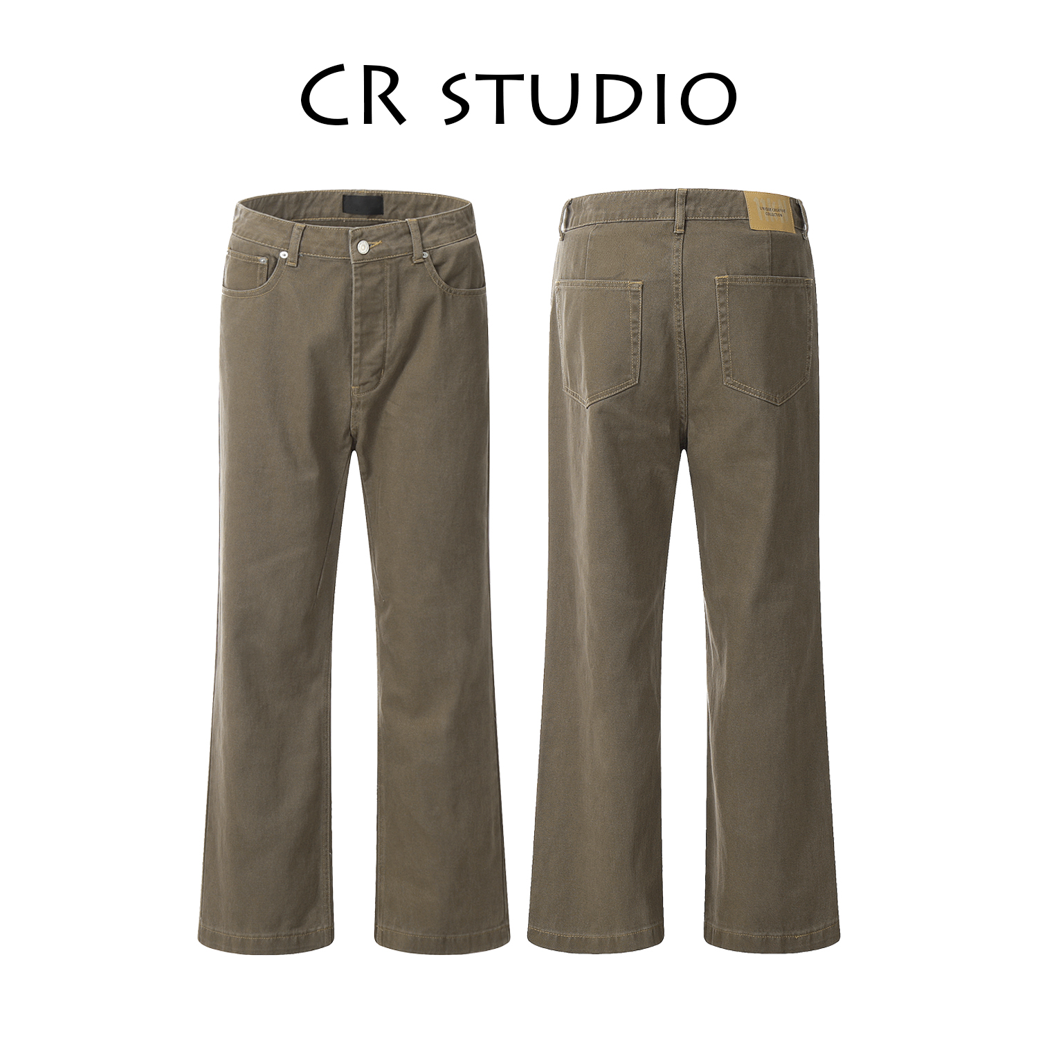 美式复古cleanfit美拉德男女阔腿牛仔裤高街痞帅宽松直筒长裤3196