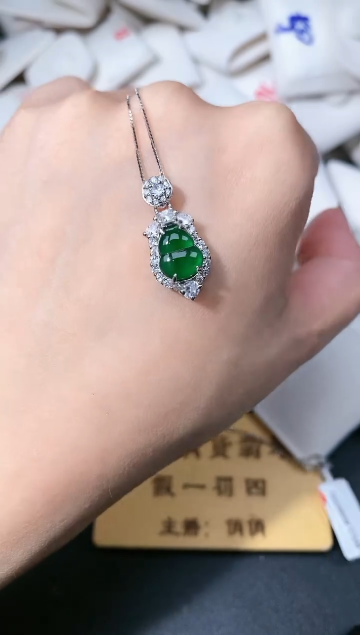 【闪购商品】翡翠颈饰银S925镶嵌1