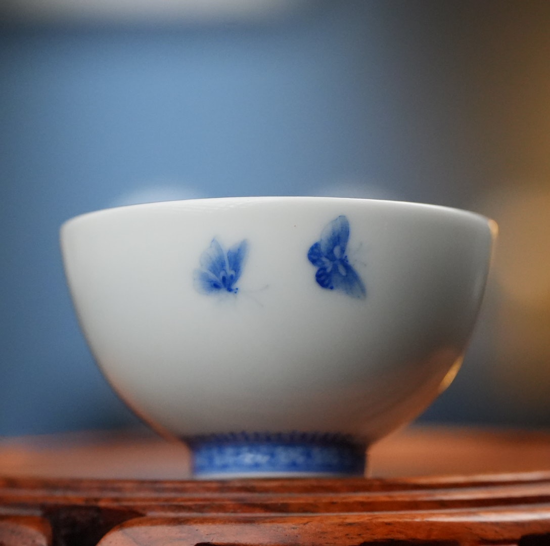 恒垣山房.菊花图小宫碗