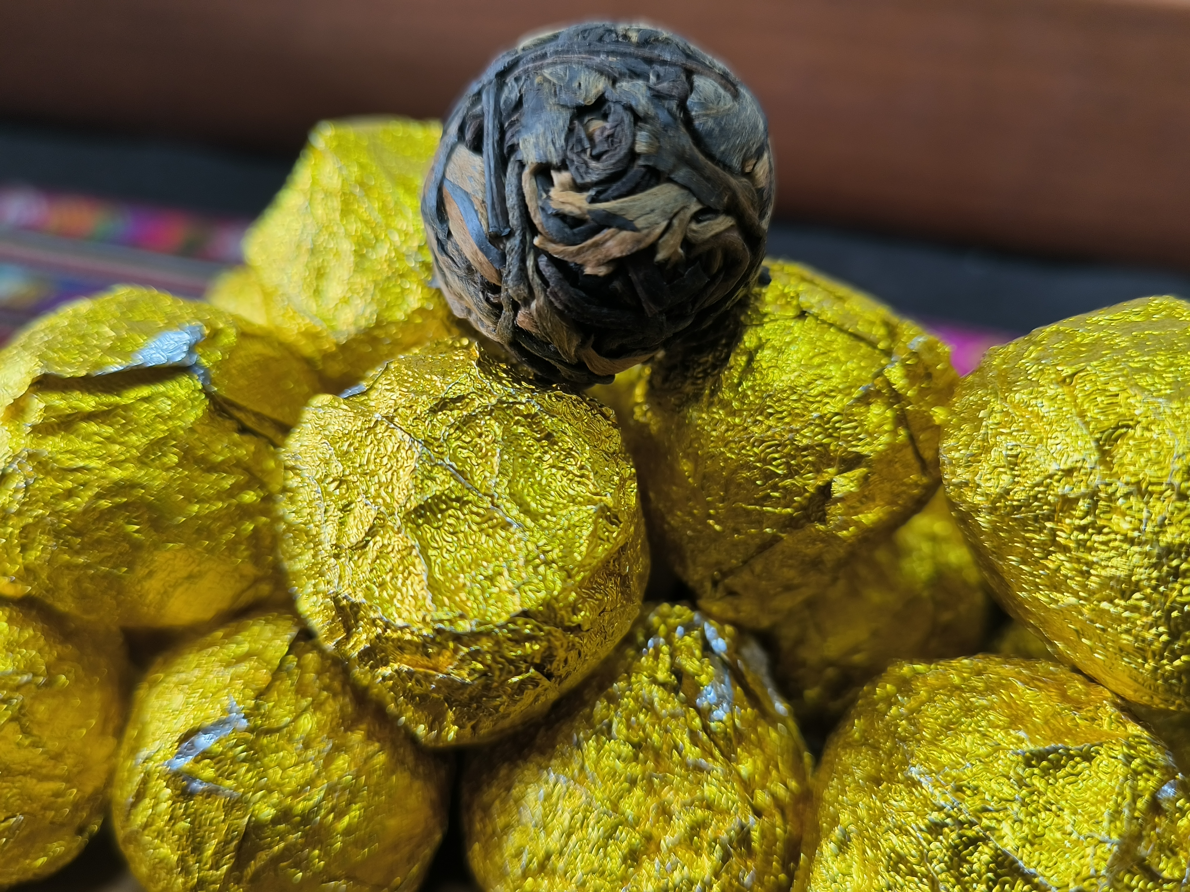 勐海手工龙珠晒红，花果香