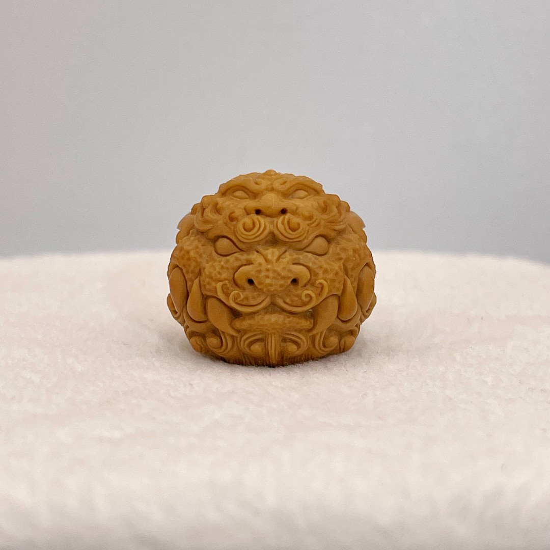 满工雕刻猴头核桃唐狮白虎兽球单籽手串配饰