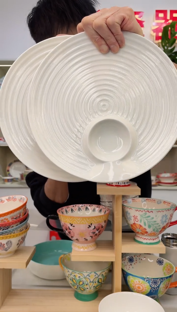 【闪购商品】瓷碗创意饺子盘（白）-2个装