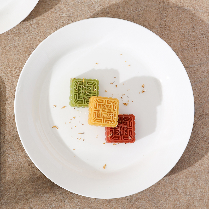 松发瓷器釉下彩餐具陶瓷盘深盘家用碗碟吃饭盘纯白盘2025新款白瓷