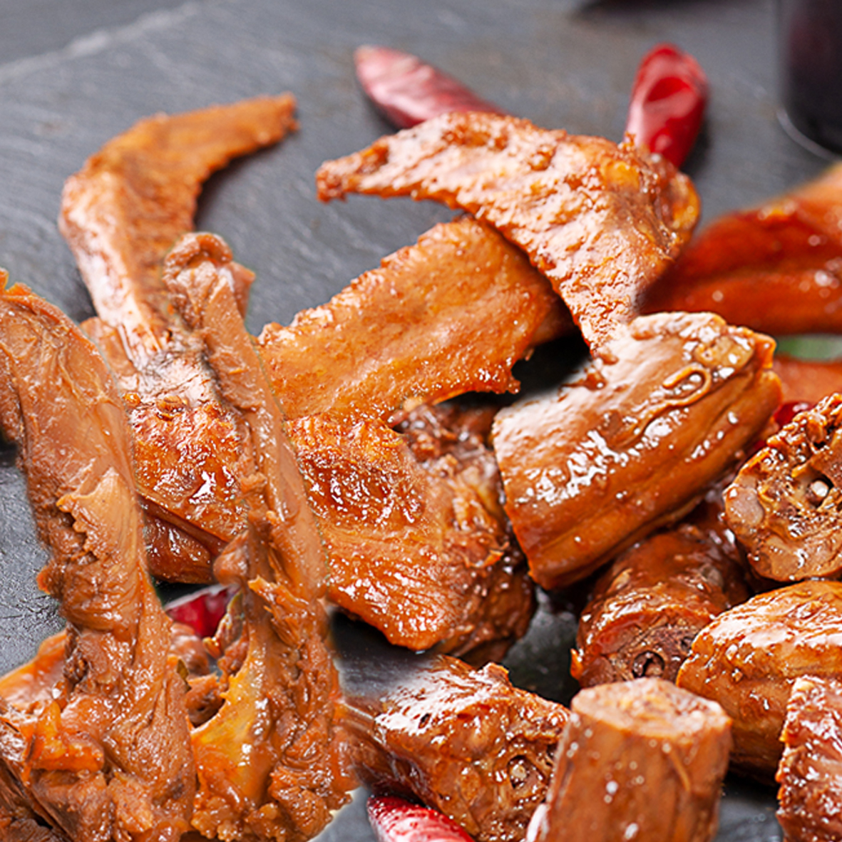 【爆款组合】鸭漫记肉类套餐鸭脖3个+鸭翅3个+鸭锁骨3个540克鲜卤开袋即食速食