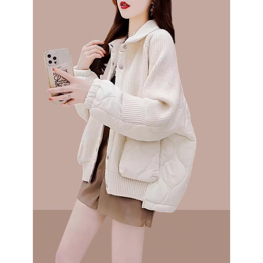 休闲感针织毛衣外套女士2023秋冬新款宽松慵懒风洋气开衫棉服女装