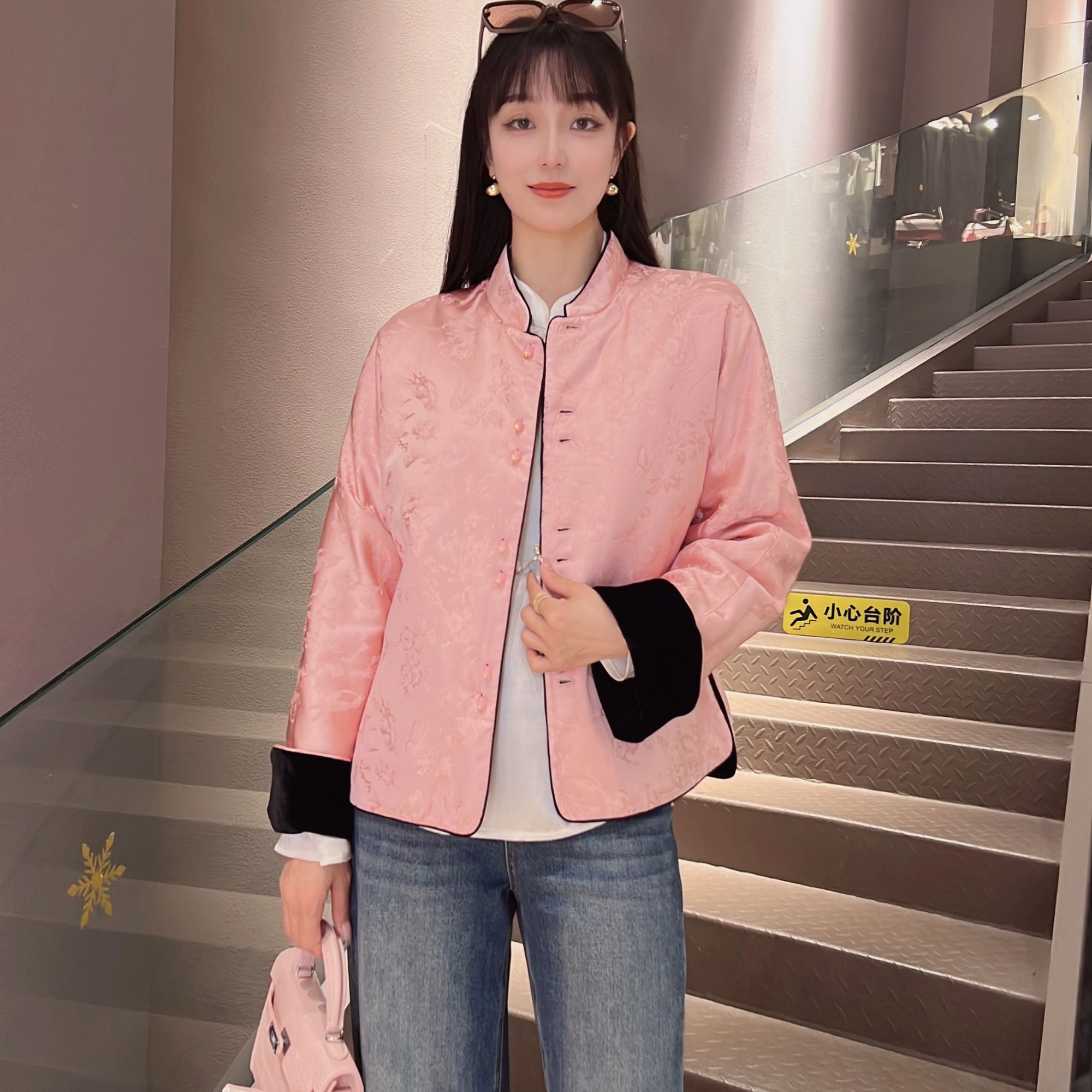 《秀秀定制》冬季百搭显瘦中国风气质尚休闲女士加厚加棉外套2693