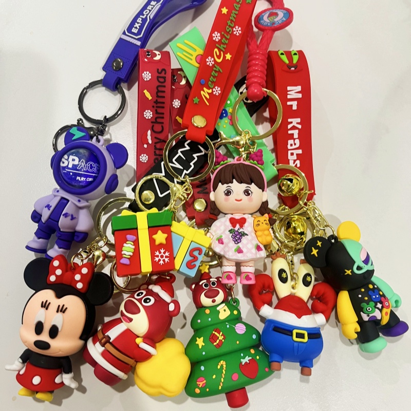 （对对碰+许愿色+直播拆）创意公仔精灵钥匙扣汽车挂件精致情侣挂件