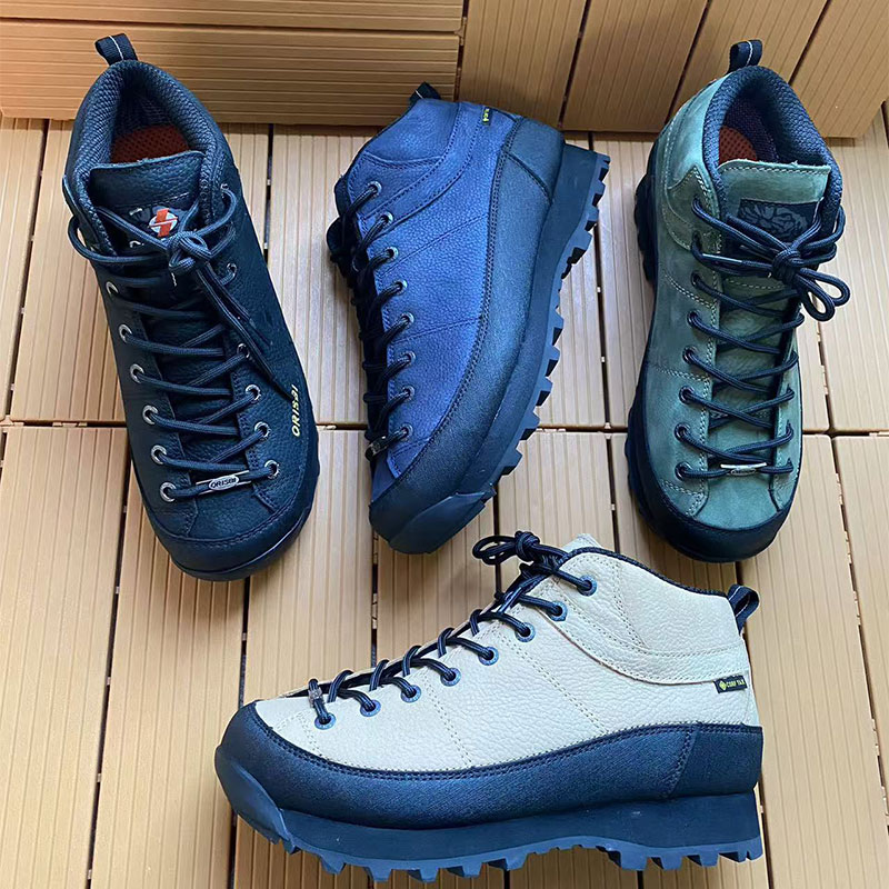 【哥家】徒步中帮登山鞋秋冬户外露营鞋时尚舒适头层牛皮男