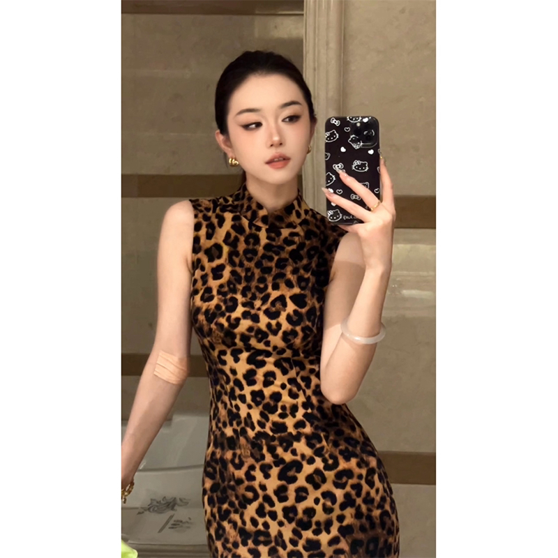 裁一2025经典豹纹旗袍24-103