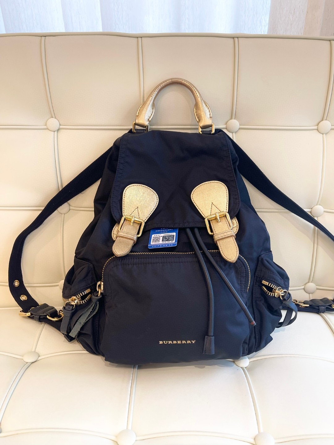 95新 BURBERRY/博柏利 117308 巴宝莉尼龙双肩包