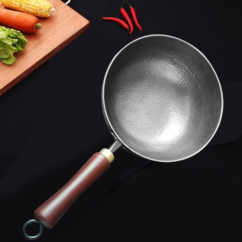【手工奶锅】迷你小号加深炒菜锅无涂层铁锅辅食铁锅
