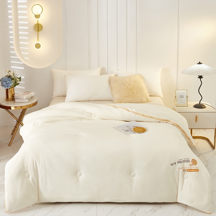 2024新款保暖原棉大豆被不掉色不起球