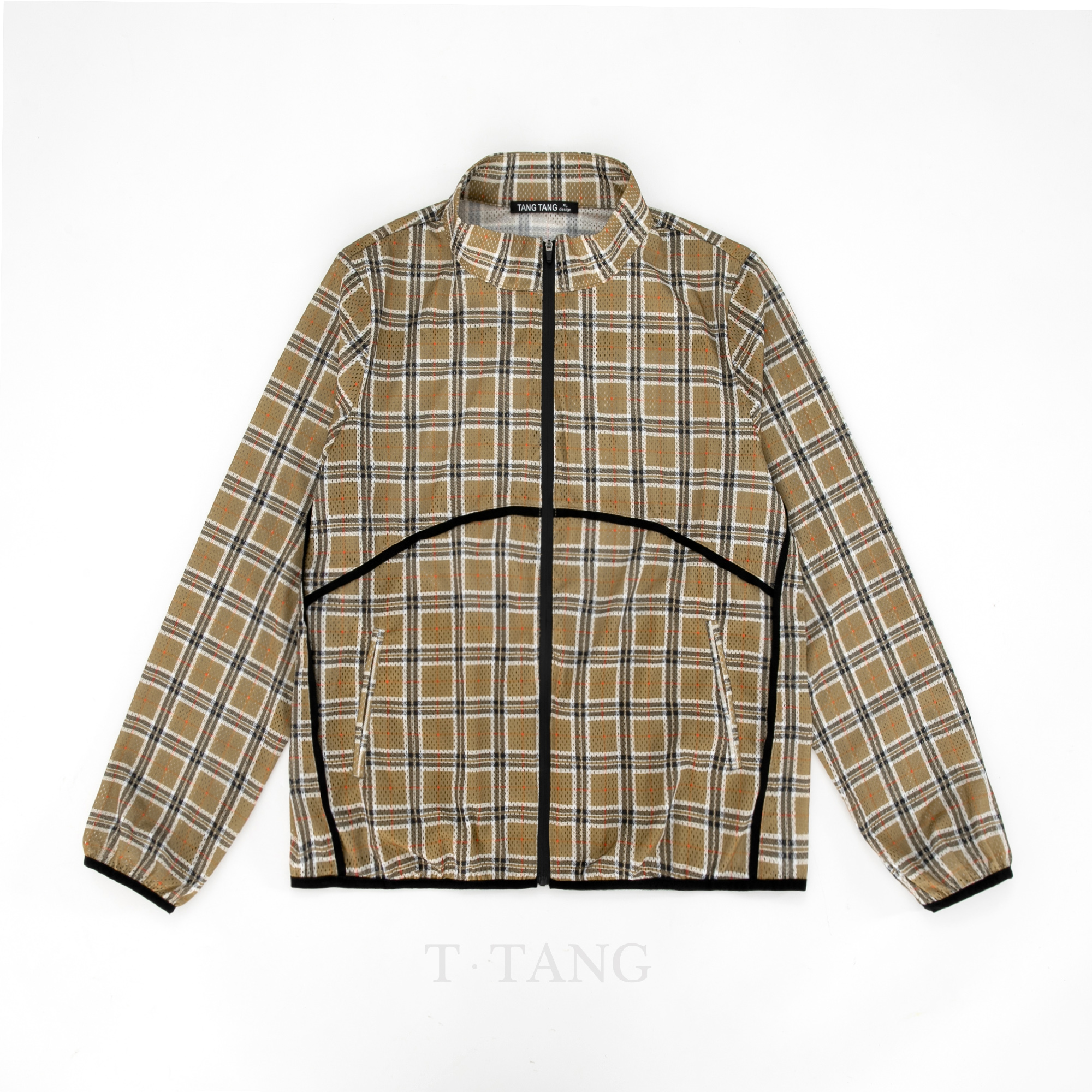 FL复古格子印花宽松防晒短外套【812】w