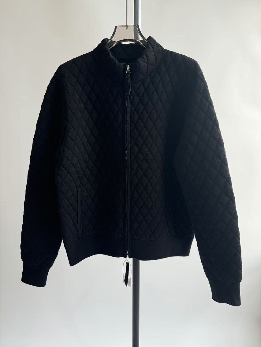 菱格小立领 夹棉拉链外套女