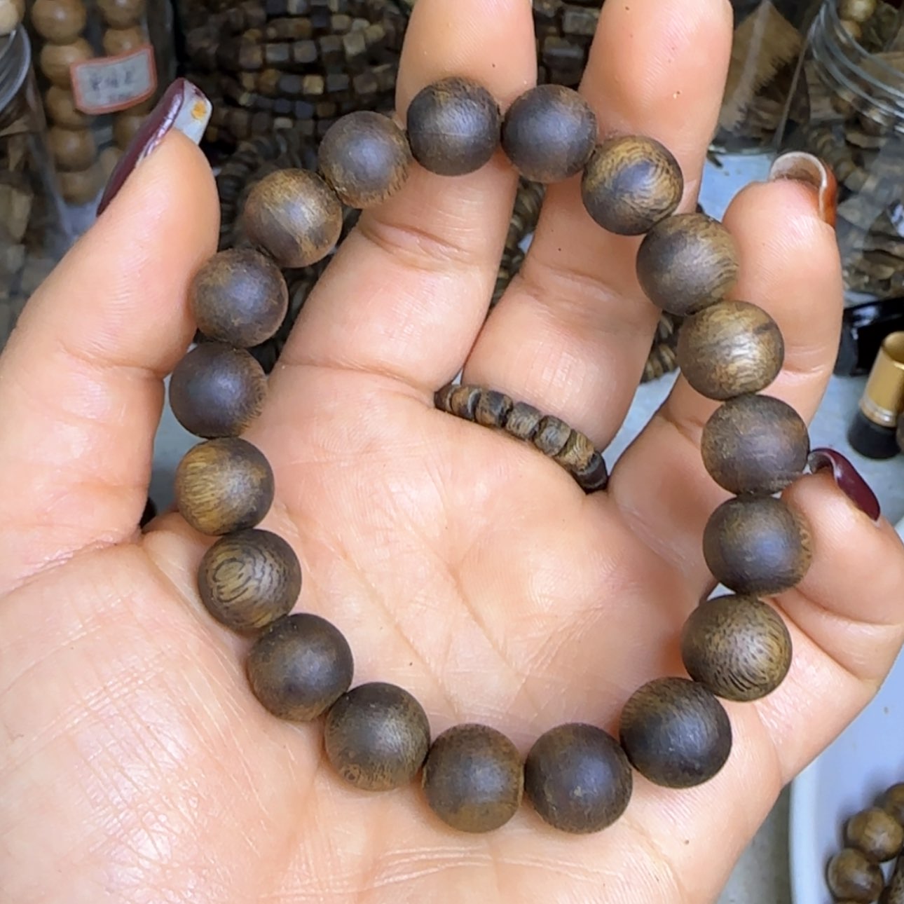 【闪购商品】沉香手串外*人楠楠圆珠手串张勺子99沉