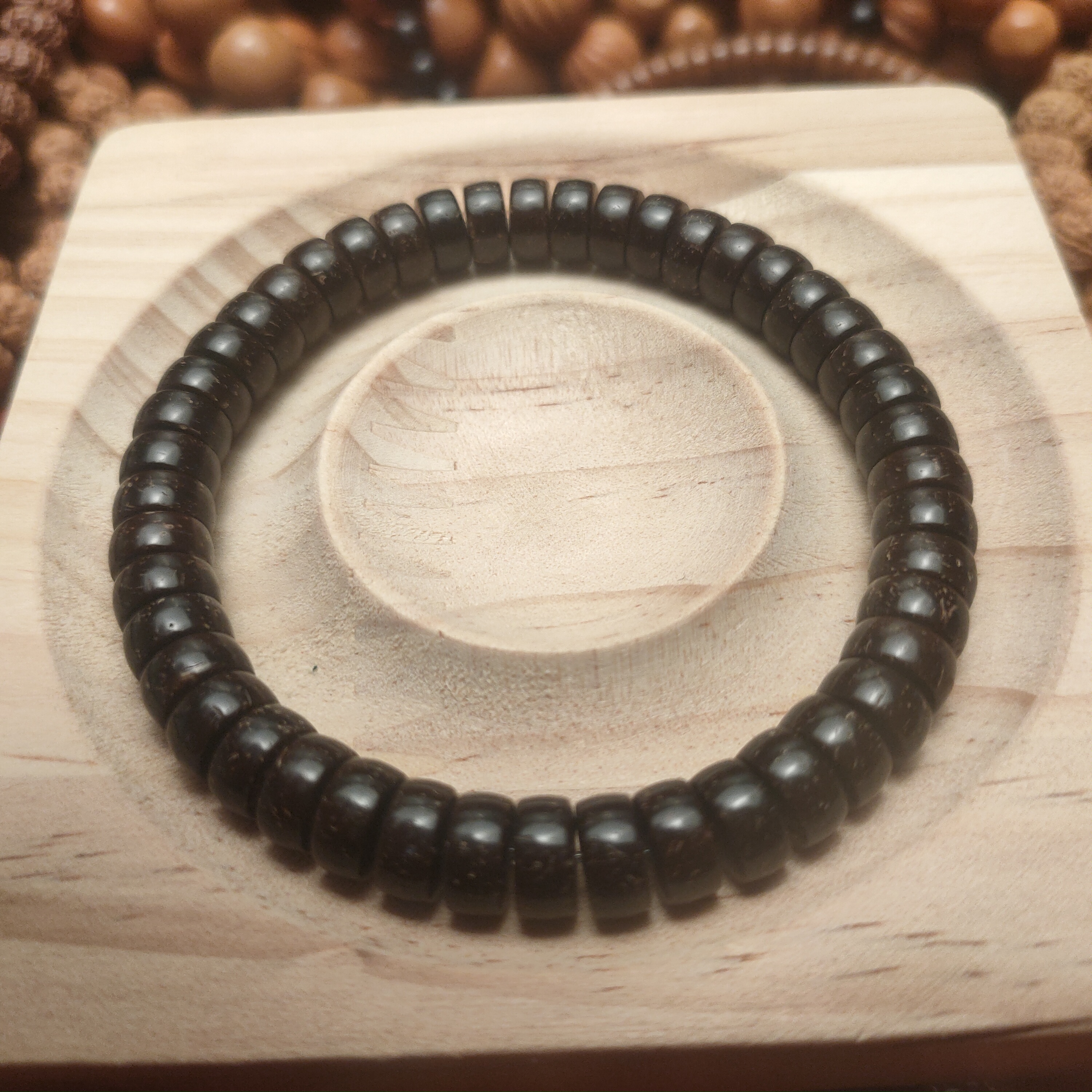 【椰蒂药片小单圈8*4mm】原生态印尼椰蒂手串精品文玩薄切药片