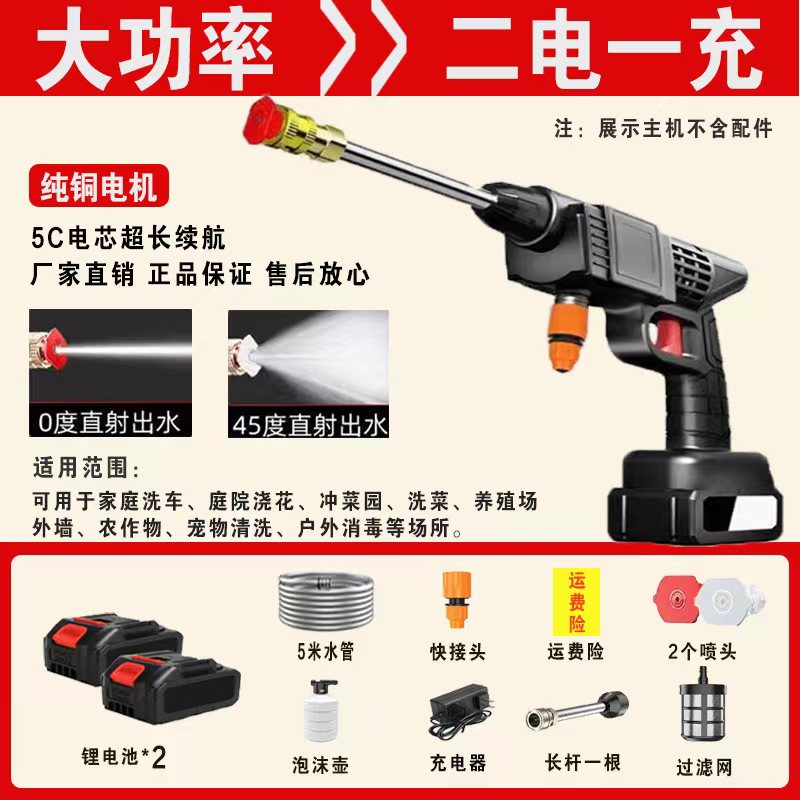 ds双电池家用适用洗车水枪锂电池充电款