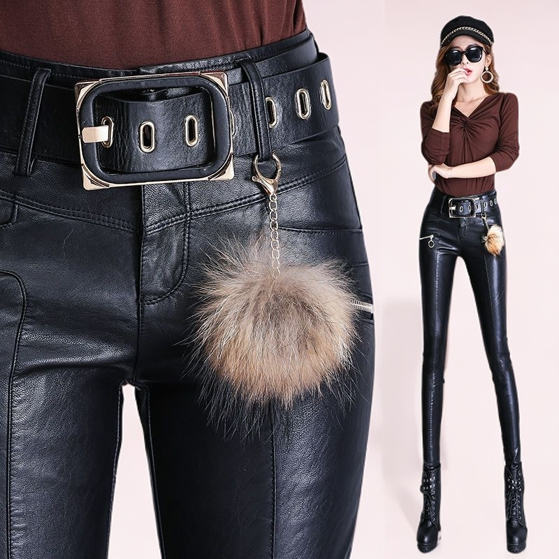 真皮皮裤女显瘦修身冬季新款外穿性感高腰加绒加厚休闲保暖小脚裤