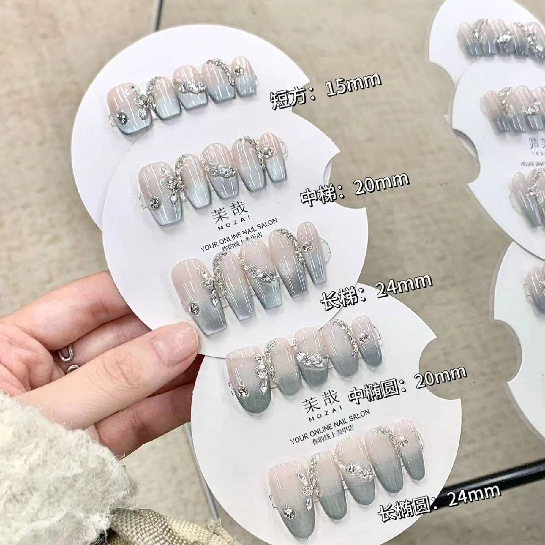 茉哉H【半夏山风】纯手工定制美甲拆卸穿戴甲A2953