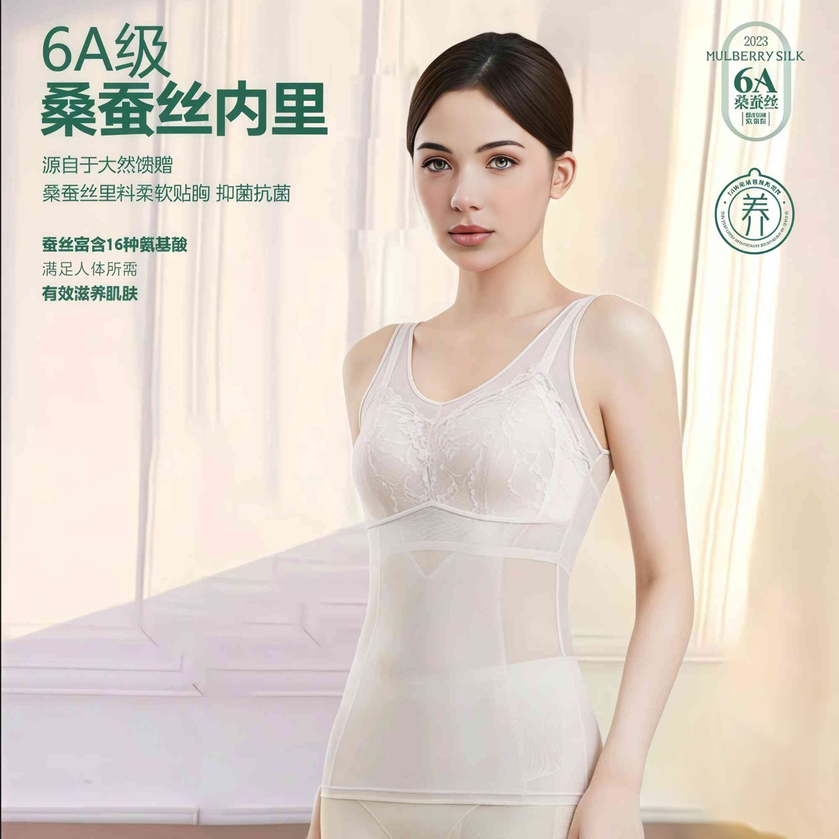 【惠选高定】致塑体雕衣女士背心塑身桑蚕丝美背天然乳胶塑型内衣