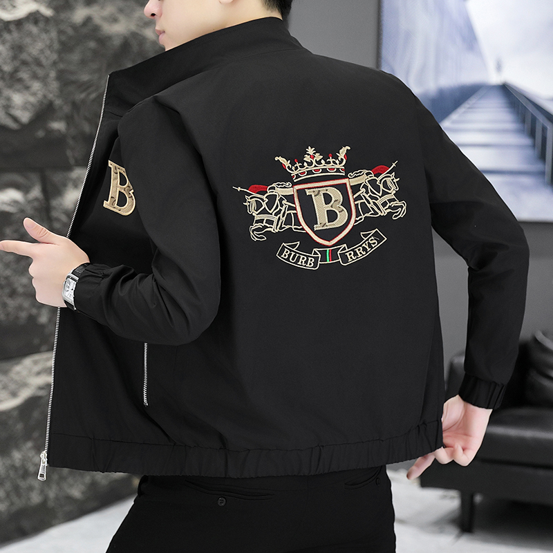 高端重工刺绣外套男装欧货秋季时尚潮流休闲欧洲站品牌夹克潮牌