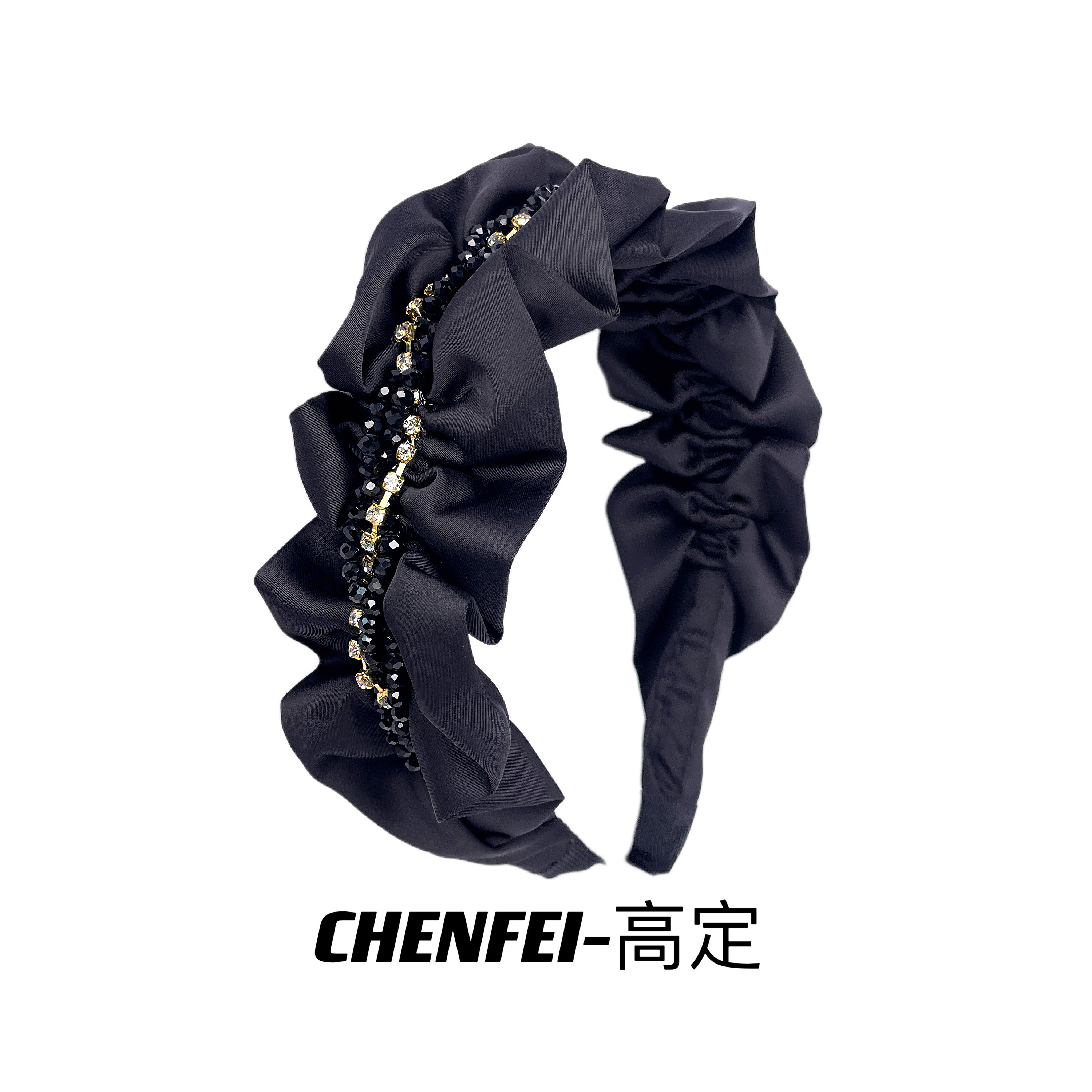 A潮流新款高颅顶褶皱发箍女款头箍压发卡发捆头饰木耳发窟1124