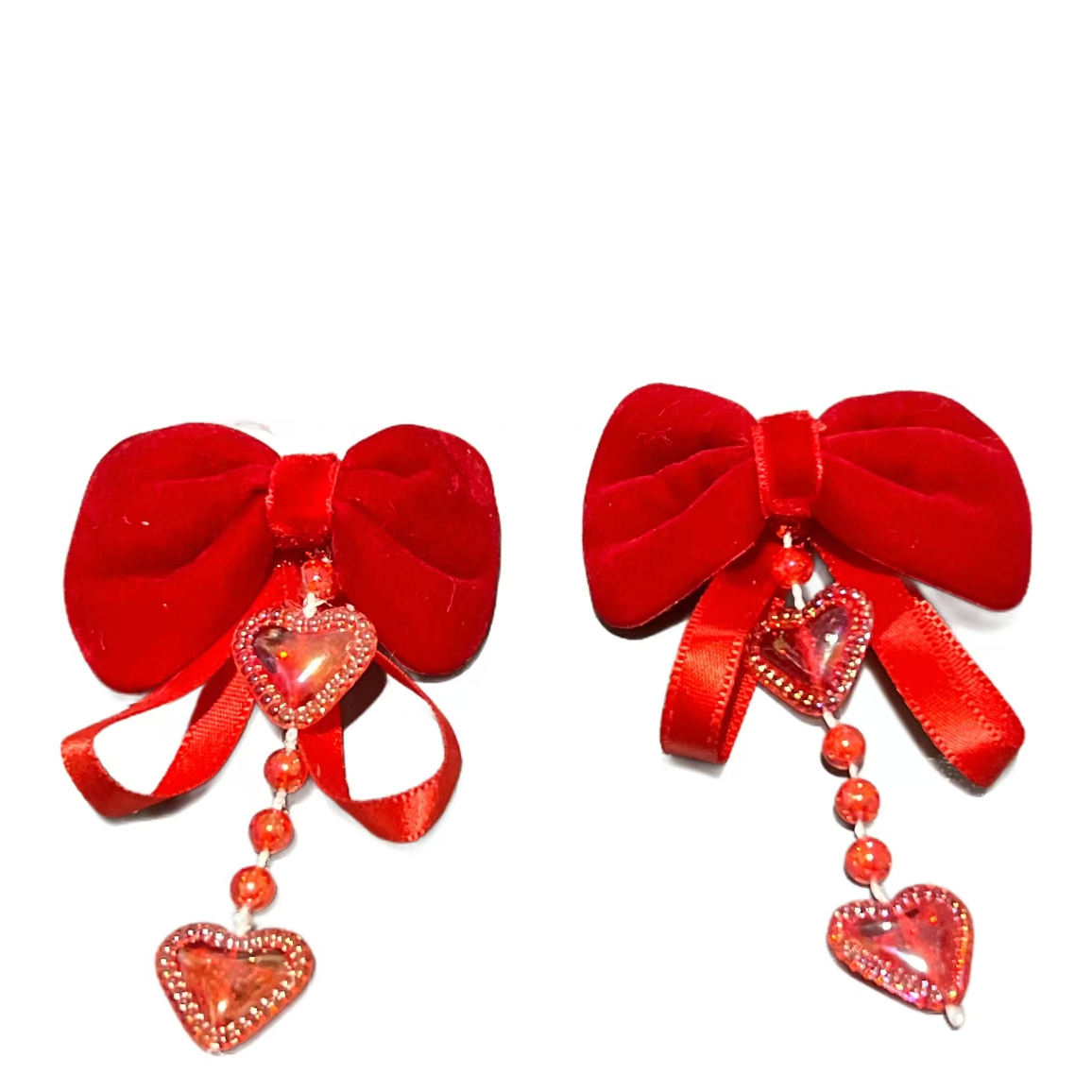 中国风简约可爱发夹公主蝴蝶结甜美百搭红色发饰女孩古风头饰1816