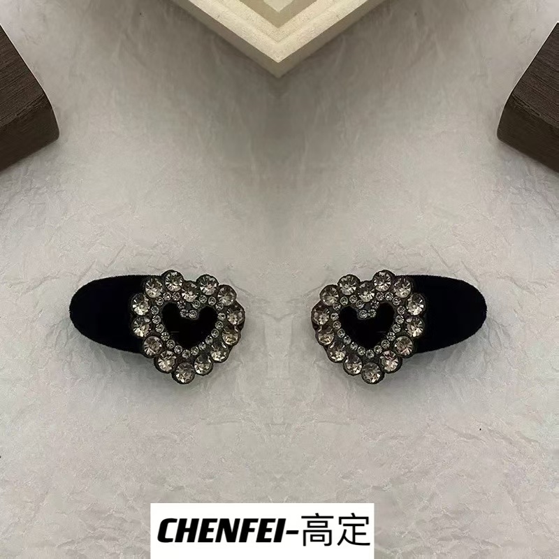 小香风前额刘海边夹侧边碎发夹女法式高端鸭嘴夹夹子头饰发卡1383