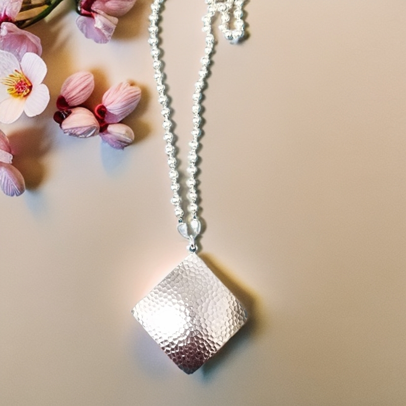 吊坠925银 【如意】925银四方来财吊坠气质民族风秋冬手工坠链礼物