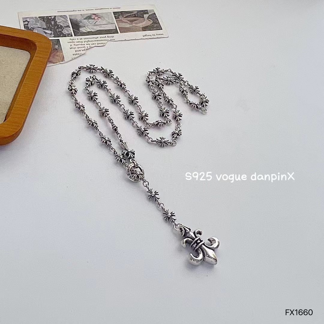 坠链均925银 【如意】925银复古船锚项链2025春季上新时尚手工吊坠