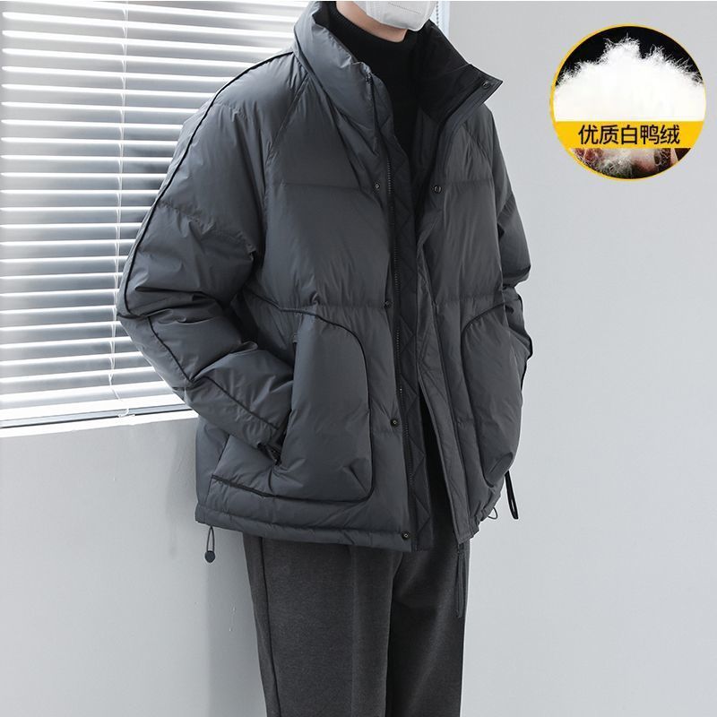 韩系简约立领羽绒服男潮牌外穿宽松轻薄韩系冬季加厚保暖防风外套