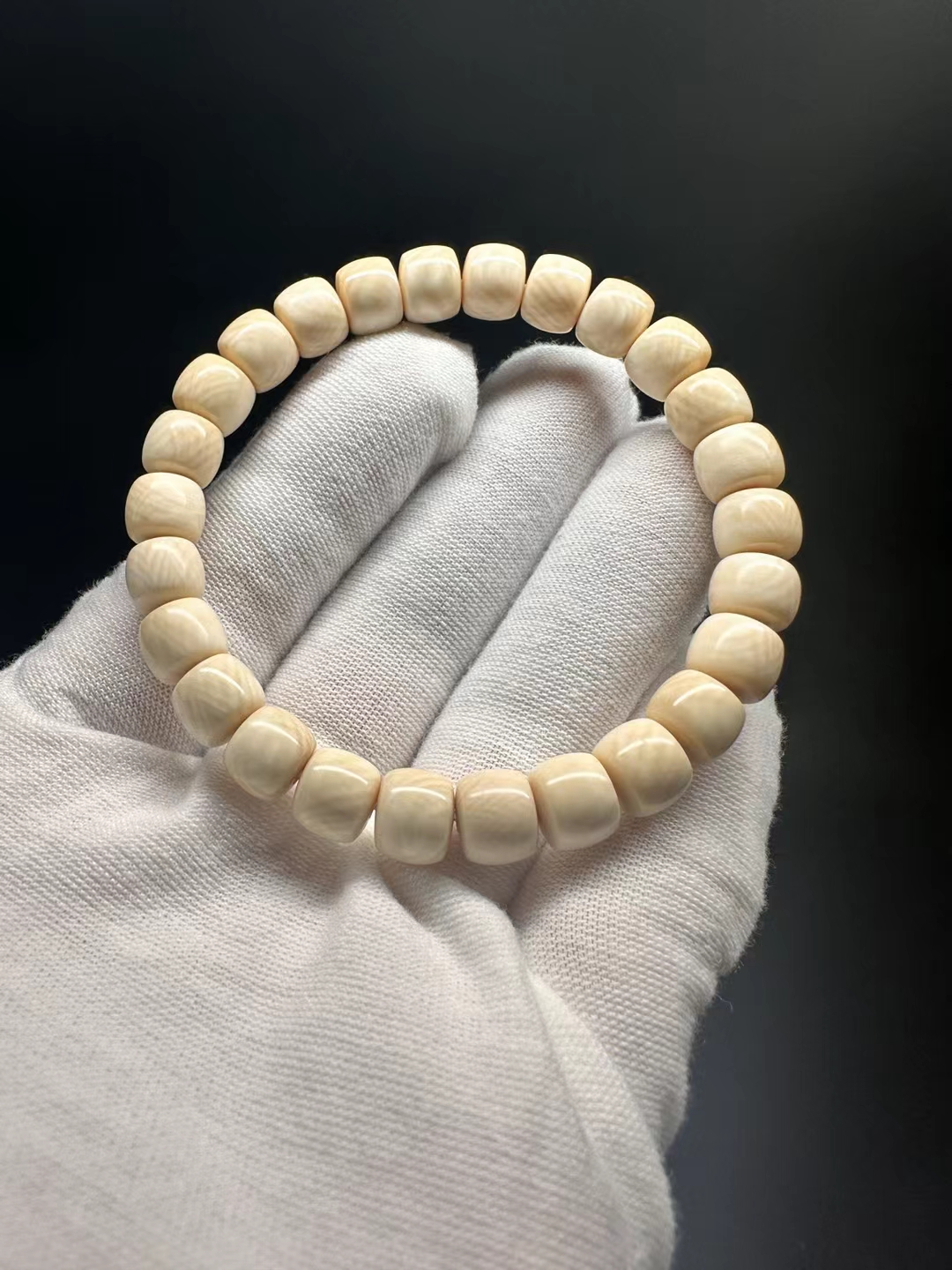 精挑猛犸牙材质10*9圆珠，老型，1.0桶珠直切单圈手串单珠配饰