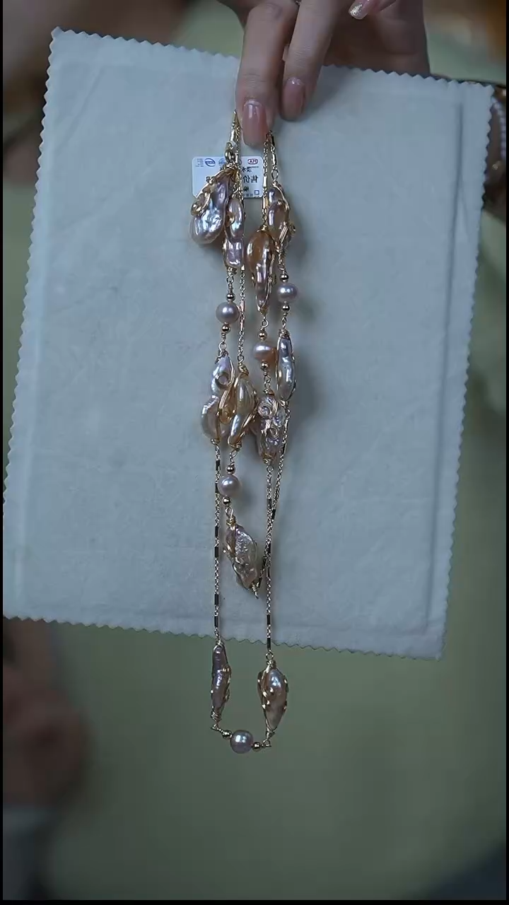 【闪购商品】淡水珍珠颈饰未镶嵌ZH12935巴洛克毛衣链