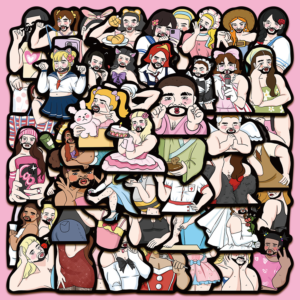 如花辣妹手机贴纸后壳苹果手机壳背面后模后盖背卡贴纸高颜值装饰