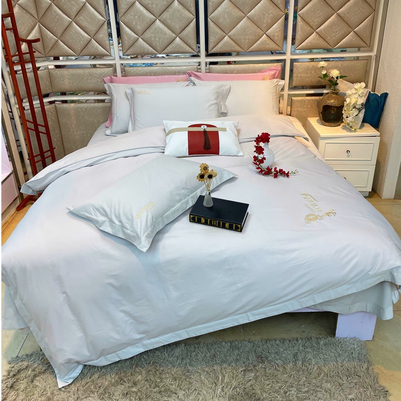 【悠恋】灰色全棉系列 60双股长绒棉提花色织四件套 高货捡漏