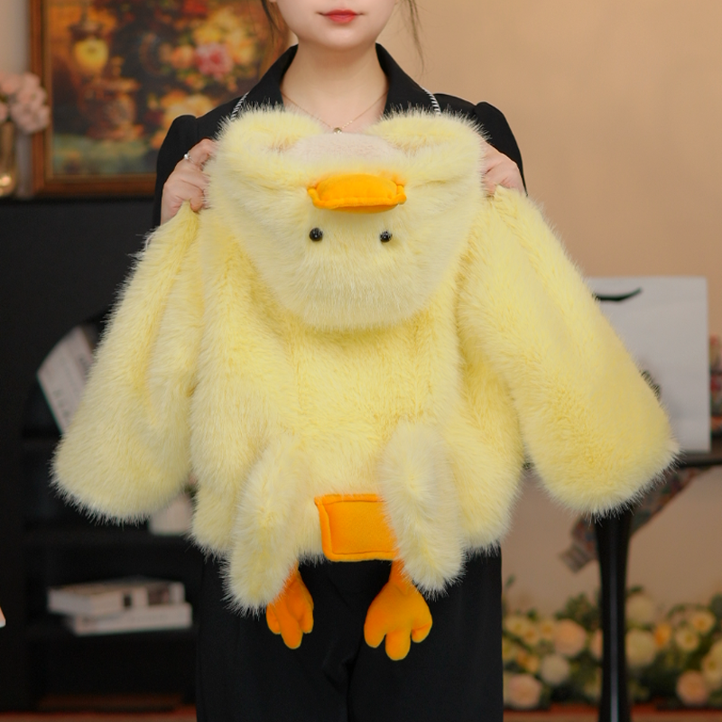 【Z小萌鸭】男女宝可爱卡通毛毛衣冬款儿童加绒加厚保暖毛茸茸外套