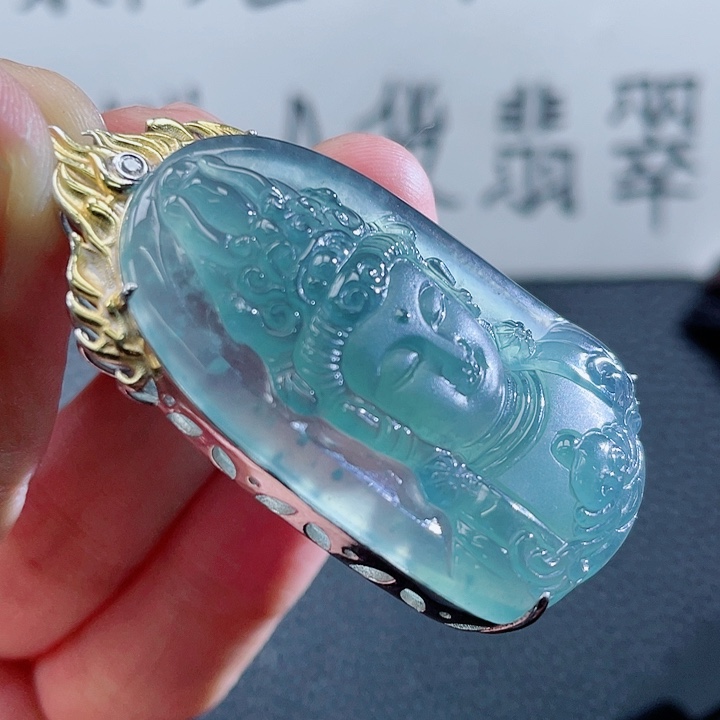 翡翠颈饰银S925镶嵌999999999