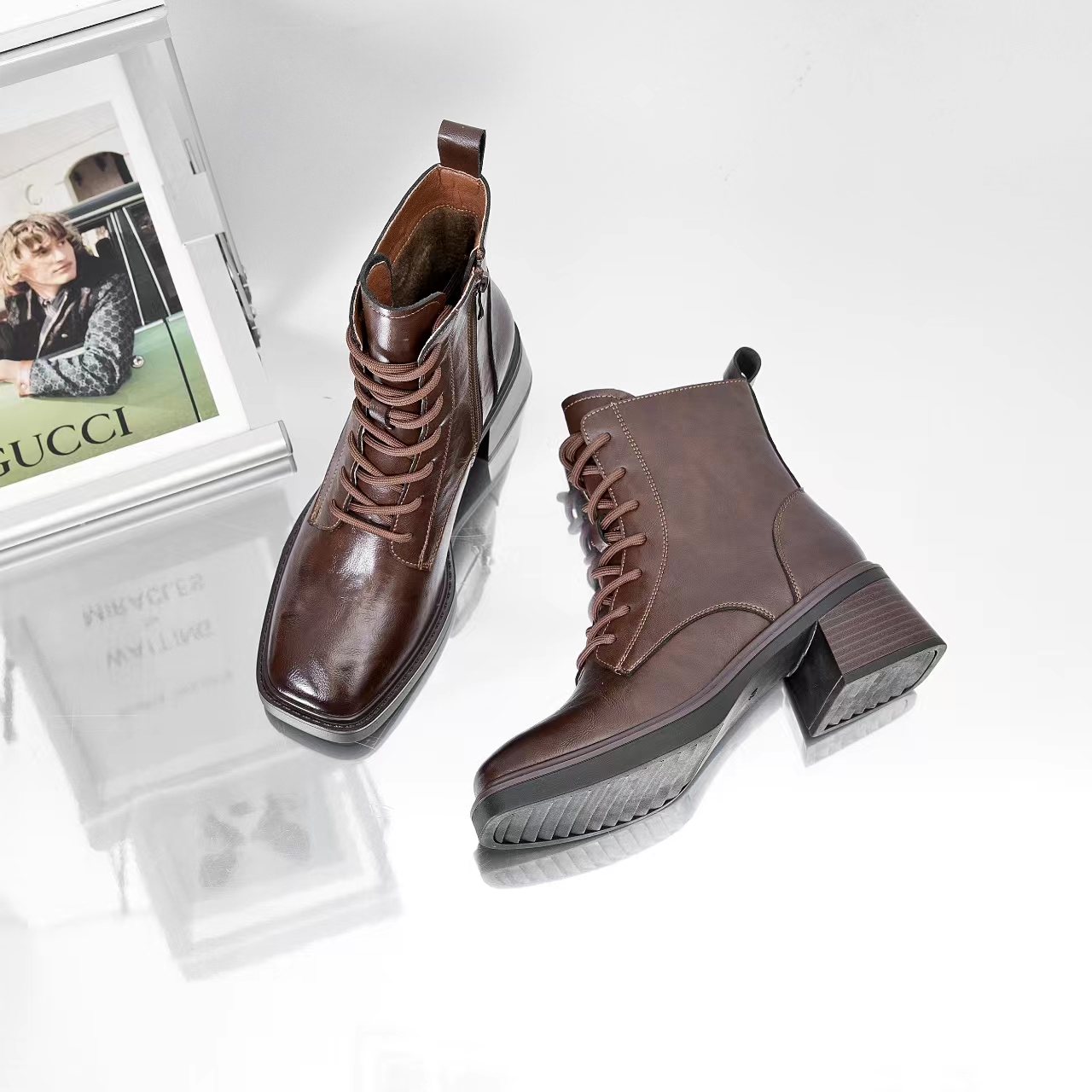 【紫仪专属】2025新款进口牛皮时尚女靴 CL2380