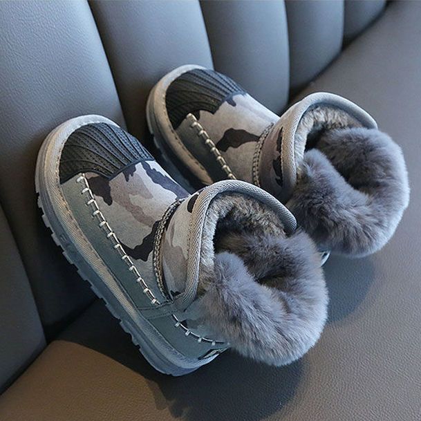 雪地靴儿童棉鞋男童 2023年冬季小童宝宝加绒加厚皮毛一体女童棉