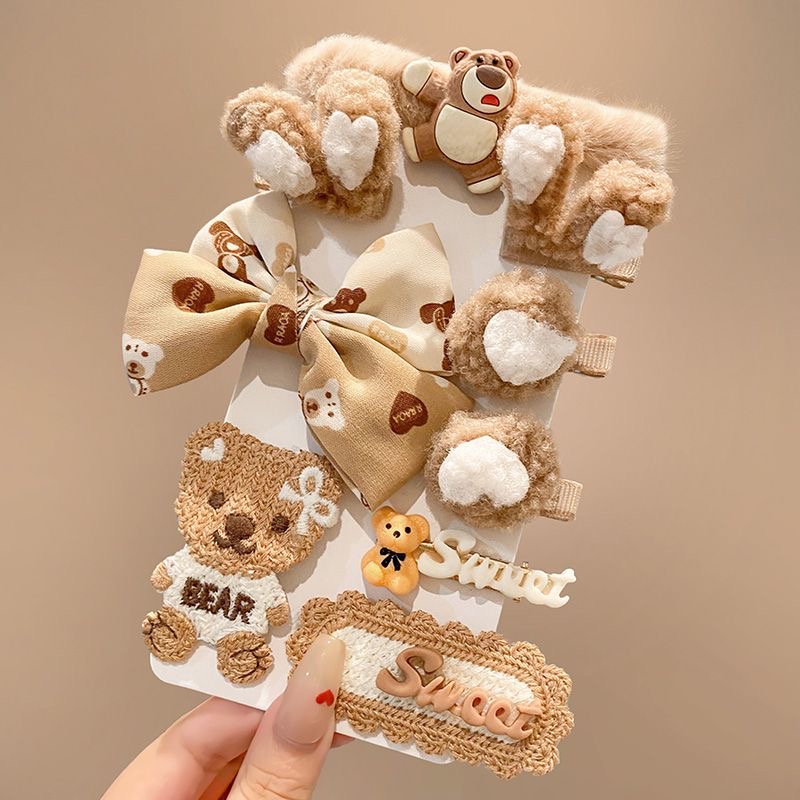 秋冬毛绒发夹可爱卡通侧边刘海碎发夹子女网红2023年新款发卡发饰