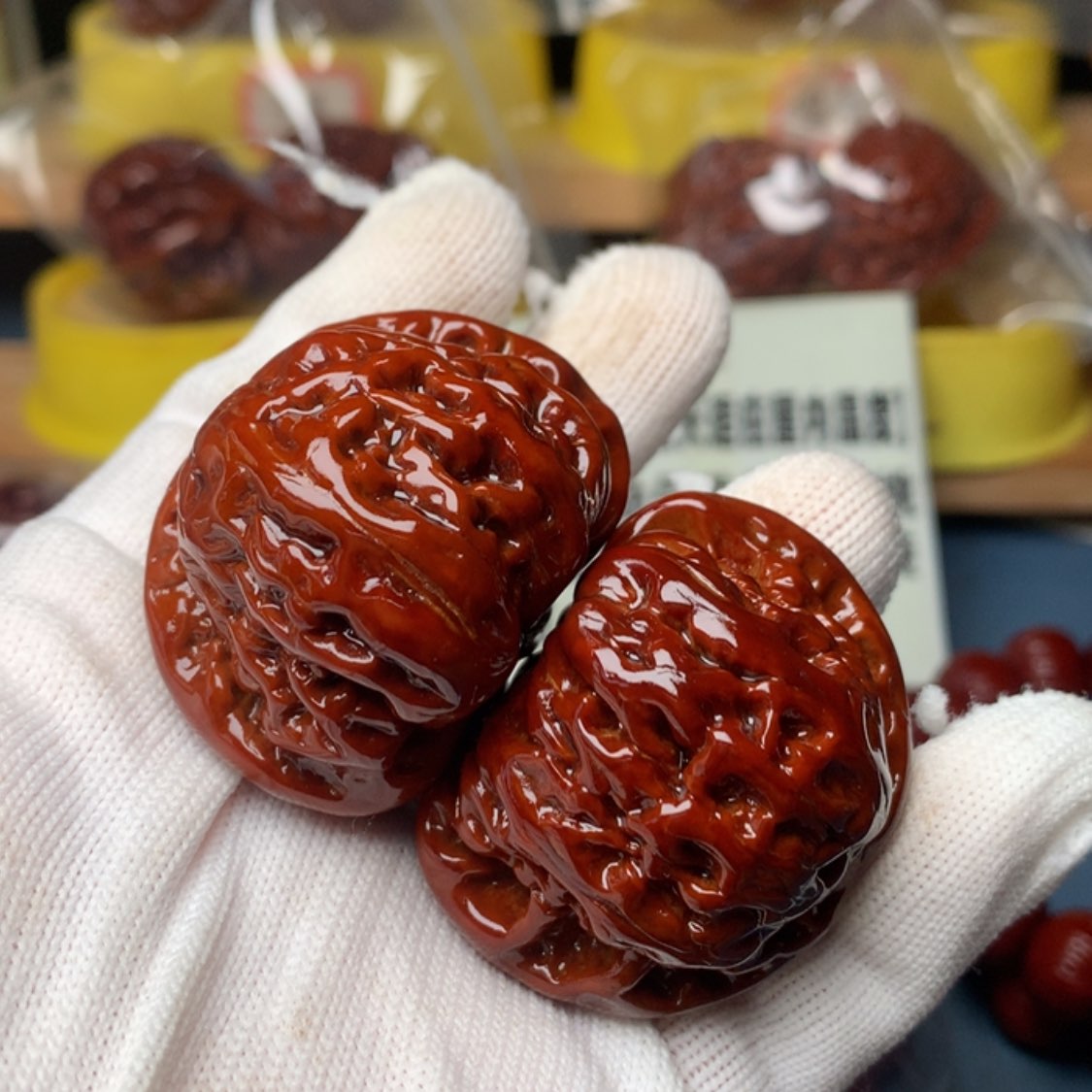 【闪购商品】文玩核桃把件44白狮子